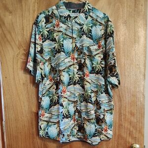 Tommy Bahama Mens Coconut Point Short Sleeve Modal Blend Hawaiian Shirt Size XL